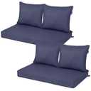 INFBLUE Outdoor Loveseat Cushion Set Patio Deep Seat Cushion for Outdoor Furniture Water Repellent 44'' x 24'' Patio Cushion Set for Couch, Bench and Swing, Fade Resistant (Blue Grey, 2 Sets)