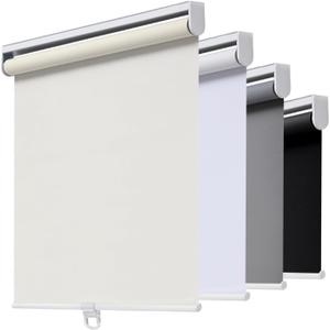 AOSKY Cordless Roller Shades Blackout Blinds for Windows Room Darkening Rolled Up Shades with Spring System, UV Protection Window Shades Door Blinds for Home and Office (29" W x 72" H, Ivory)