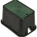 Rain Bird CPVBMST Professional Series 10" Rectangular Sprinkler Valve Box, Black with Green Lid, 10.25" High
