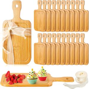 Kigley 20 Pcs Small Bamboo Cutting Board Bulk Charcuterie Boards Wedding Engraved Blanks Chopping Customized for Laser Engraving Wedding Housewarming Gift(11 x 5.12 Inch,Bamboo Color)