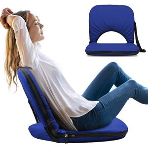 Stadium Seats Cushion for Bleachers with Strong Back Support, Folding Bleacher Seat with 20In Wide Cushion, 4LBS Lightweight, 6 Reclining Positions, Multifunctional Floor Chair for Indoor or Outdoor, 28.9*20*3 in 20*17.3*16.9in