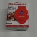 Elite Gourmet EWM015R# Electric Nonstick 4.5-inch Mini Waffle Maker, Belgian Waffles, Compact Design, Hash Browns, Keto, Snacks, Sandwich, Eggs, Easy to Clean, Red