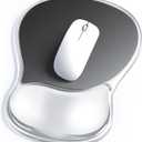 icolor Crystals Gel Wrist Rest Mouse Pads Ergonomic Mouse Mat with Memory Gel Cushion,Non-Slip PU Base Desk Skid Gel Pad for Computer Laptop,Relieves Wrist Pain (GreyBlack)