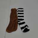 2 Pair Pirate Costume Accessories Wood Grain Pattern and Stripes Peg Leg Socks for Adults Halloween Cosplay Party (Brown,white.black)