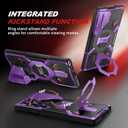 TONGATE Magnetic for Samsung Galaxy S25 Ultra Case with Privacy Screen Protector, [Compatible with MagSafe][Camera Protective Cover][Military-Grade Protection] Ring Stand Phone Case S25 Ultra, Purple