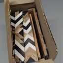 Lahumzco Handmade Chevron Herringbone Pattern Box Collection Storage Organizer Decorative Multipurpose Keepsake Jewelry Gift Box (9x6x3 inches, Chevron Wood)