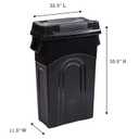 United Solutions Highboy Waste Container with Swing Lid, 23 Gallon, Space Saving Slim Profile and Simple Bag Removal, Handles for Easy Carrying, Indoor/Outdoor Use, Plastic, Black, 1-Pack.