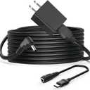 Cordro 13.2FT Charger Cable Power Adapter Compatible with Ring Stick Up Cam Battery/Plug-in 3rd Gen/2nd Gen & Ring Pan Tilt Stick Up Camera, Indoor/Outdoor Weatherproof Power Cord, Black