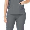 Scrubs Set for Women Nurse Uniform V-Neck Top and Drawstring Jogger Pants with Multi Pocket Nurse Workwear (Medium, Gray)