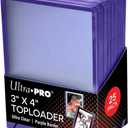 Ultra PRO - 3x4 Purple Border Toploaders 25ct. - Toploaders for Cards with Card Sleeves, Protect Baseball Cards, Sorts Cards & Collectible Trading Cards, Pairs Well with Ultra PRO Card Sleeves