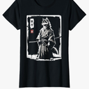 Retro Samurai Wolf Japanese Art Sumi-e Novelty Wolf T-Shirt Medium