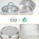 Stainless Steel Steamer Basket - Vegetable & Dumpling Steamer Insert for Pots, Instant Pot Accessories with Handles & Feet, Multi-Purpose Mesh Strainer for Cooking, Fruits (Silvery, Medium)