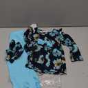 Toddler Baby Girl Clothes Infant Girl Outfits Fall Ruffle Floral T-Shirt Top Pants Set Winter Spring Clothes (18-24 Months, W-black-flow-blue)