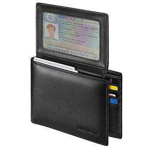 Sigtrenx Leather Wallets for Men, Genuine Leather Mens Wallet Bifold Rfid Blocking with 2 ID Windows (Black)