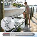 Boat Lift Step-Over Heavy Duty Metal Boat Dock Steps with Reinforced Crossbar, Non-Slip & Removable Marine Boat Boarding Platform for Boat Lift & Dock