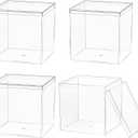 Dayaanee Clear Acrylic Box with lid, 4 Pack Plastic Square Cube Containers Storage Box 3.9x3.9x3.9 Inch/100X100X100mm for Candy Pill and Tiny Jewelry