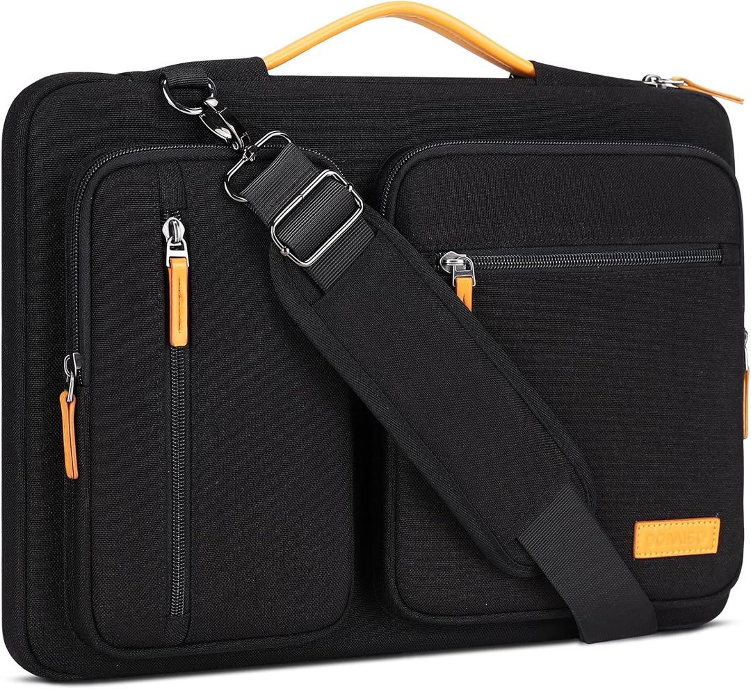 DOMISO 15.6 inch Laptop Case Sleeve Protective Cover Compatible with MacBook Pro 16 M4 M3 M2/Pro Max,15.6-16 inch HP ASUS Dell Lenovo Chromebook,Waterproof Computer Bag with Shoulder Strap,Black