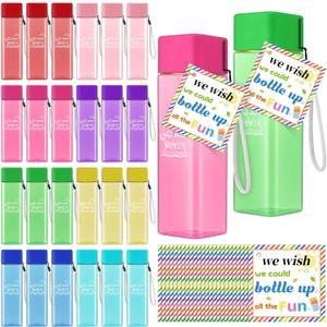 Rtteri 24 sets End of the Year Gifts bulk 17 oz Plastic reusable Water Bottles Bulk Summer Colorful Party Favors Enjoy Summer Graduation Prizes from Teachers for Pool Beach Kindergarten party