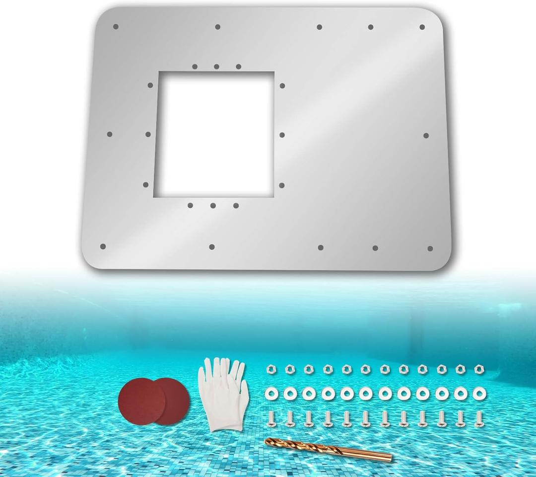 17 X 12 1/2 in Pool Wall Repair Panel, Wide Mouth Above Ground Pool Skimmer Wall Water Return Repair Kit, Repair Rusted Pool Wall, Replace Hayward SP1091LX, SP-2094, 1094SPA, Hydrotools 8940