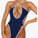 Sexy One Piece Swimsuit for Women Criss Cross Halter Neck Swimwear Cut Out Bathing Suit Thong 1 Piece Swimsuit XS