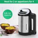 Soup Maker 1.6 L, 4-in-1 Multifunctional Smooth Soup and Chunky Soup Machine Maker with LCD Control Panel, Stainless Steel Electric Hot Soup Maker, 2-5 Servings, Smart Living for Home Use