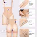 SHAPELLX Fajas Colombianas Shapewear for Women Tummy Control Postpartum Faja Body Shaper Butt Lifting Shorts Bodysuit (Beige, XXXL)