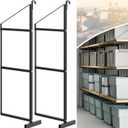 2 Pack Shipping Container Shelving Brackets 3-Tier, 22" D x 60" H, 1100LBS, Hang & Hook Type, Cargo Containers Storage Shelves, Easy to Install & Removable, Heavy-Duty (Black)