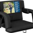 Alpcour Reclining Stadium Seat – Wide Bleacher Chair with Back Support and Cushion, Armrests, Side Pockets, and Bleachers Hook – Best Stadium Seats Chairs for Camping, Kayak, & Paddle Board Backs