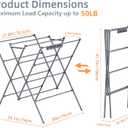 HOMIDEC Drying Rack Clothing,Large 12 Drying Poles with Sock Clips Clothes Drying Rack,Foldable Portable Laundry Drying Rack for Air Drying Clothing,Towels,Delicate Eac,Indoor Outdoor Use.Silver
