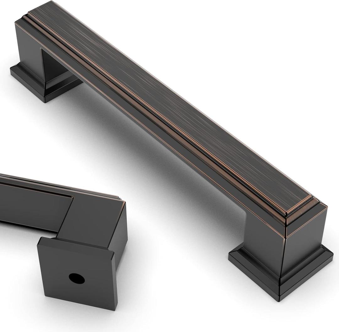 Asidrama 10 Pack 3.75 Inch(96mm) Oil Rubbed Bronze Kitchen Cabinet Handles Cabinet Pulls Kitchen Cabinet Hardware for Cupboard Drawer Pulls