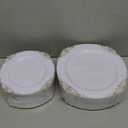 102PCS White and Gold Plastic Plates - Heavy Duty Gold Disposable Plates Include 51PCS 7.5inch Dessert Plates, 51PCS 10.25inch Dinner Plates for Weddings & Parties