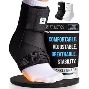 Z ATHLETICS Ankle Brace for Women & Men - Lace Up Adjustable Support with Side Stabilizers for Sprained Ankle, Achilles Tendonitis Relief | Basketball, Volleyball, Running & Sports Recovery