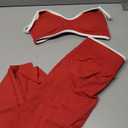 ABOCIW Womens 2 Piece Workout Sets Seamless Color Block Sports Bra Scrunch Butt Lifting High Waist Leggings Gym Set (Small, Red)