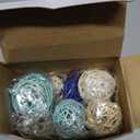 Patelai 36 Pcs Wicker Rattan Balls Decorative Balls for Vase Centerpiece Bowls Orbs Filler for Home Decor,4 Sizes(Cute Color)