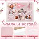 Wenqik 24" X 18" College Dorm Cork Board Linen Stripe Bulletin Board, Pink