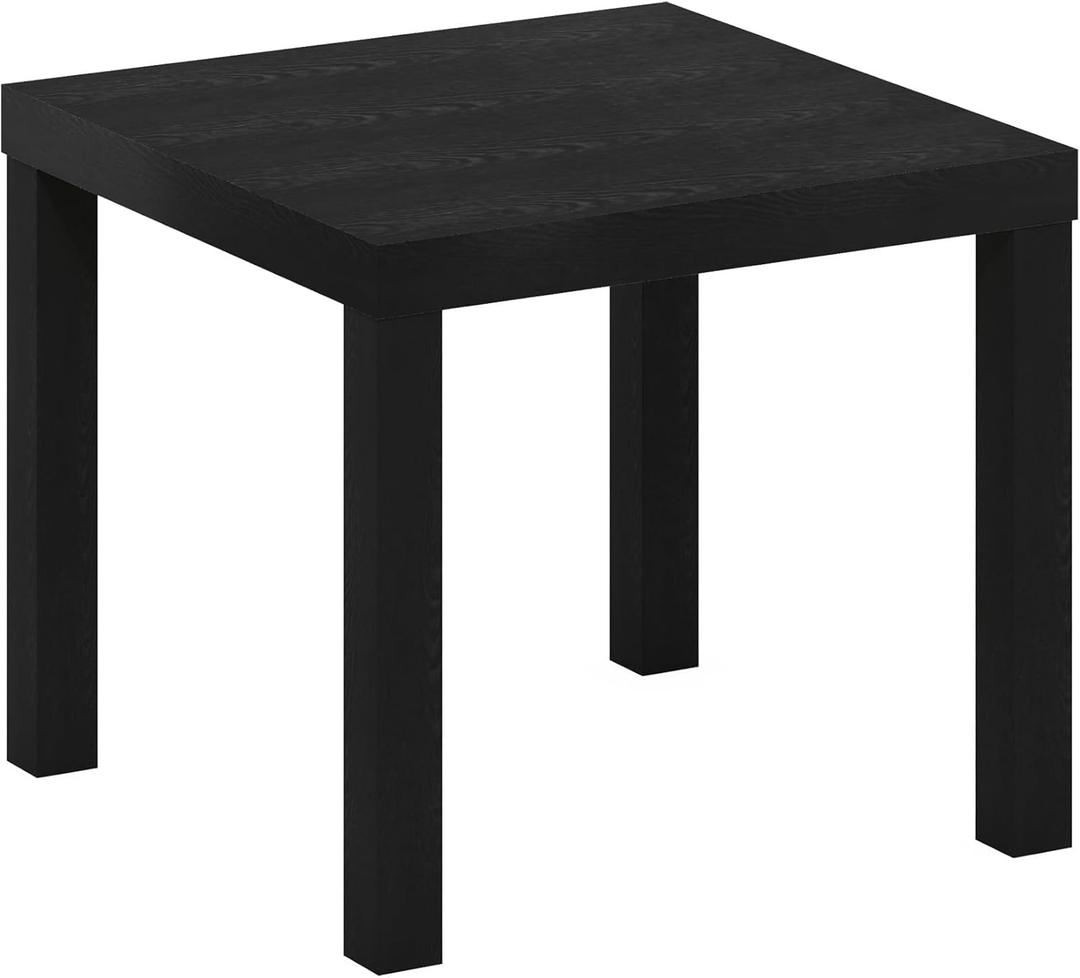 Furinno Classic Homey Square Parsons Side End Table, 1-Pack, Black (Single)