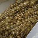 10 Pack Golden Artificial Glitter Berry Stems 15.7" Fake Christmas Picks Decorative Glitter Sticks for Christmas Tree DIY Wreath Crafts Fireplace Decor