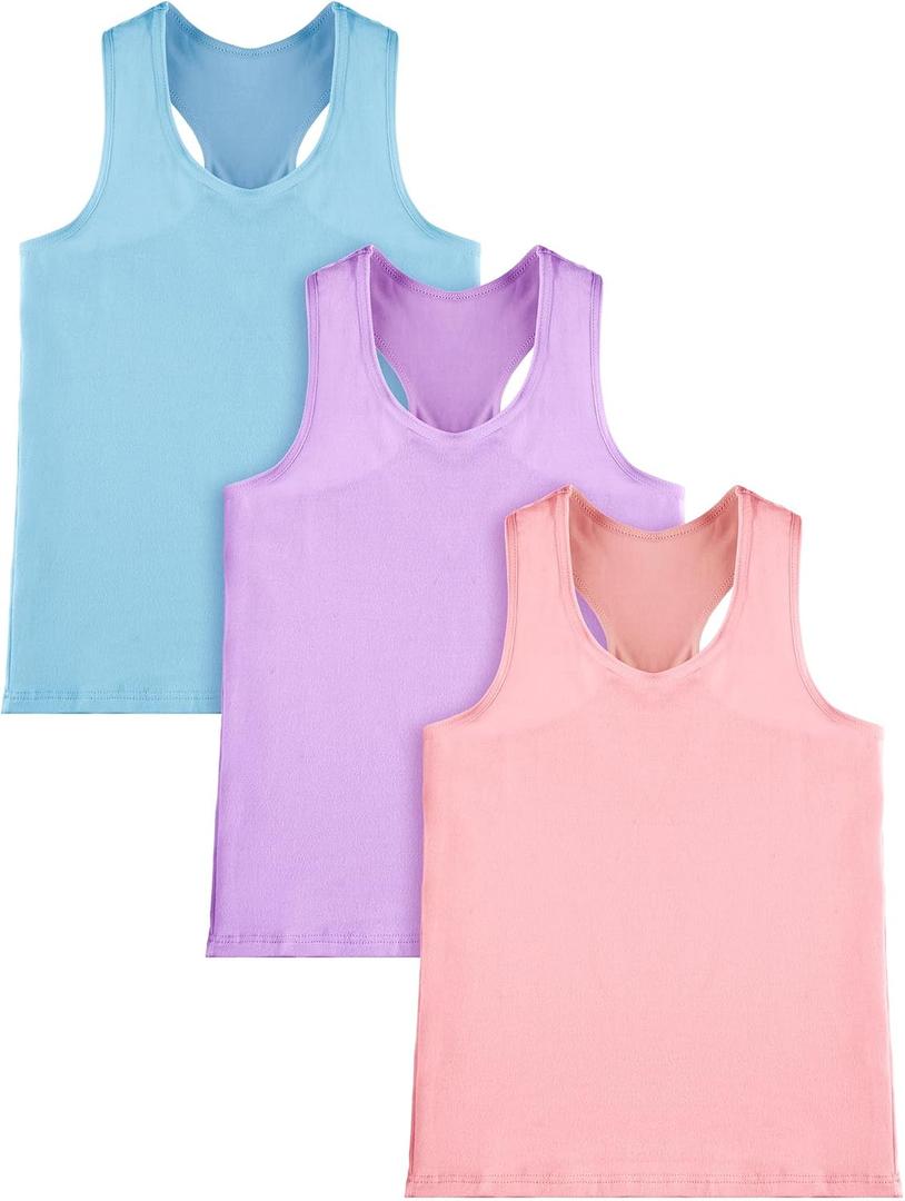 Boao Girls Dance Tank Top Racerback Crop Tank Top Sleeveless Dance Outfit for Ballet Gymnastics Athletic Wear (XXXL)