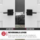 Kwikset Casey Interior Privacy Door Handle with Lock, Door Lever For Bathroom and Bedroom, Matte Black Reversible Keyless Turn Lock, with Microban Protection