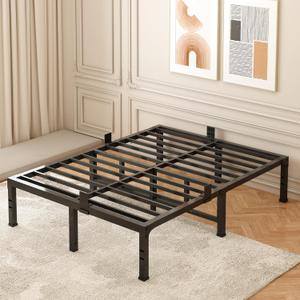 California King Bed Frames, 16 Inch Heavy Duty Metal Platform Bed Frame Cal King Size Support Up to 3500 lbs, No Box Spring Needed, Headboard Compatible, Steel Slat Support, Noise Free, Easy Assembly