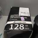 1 Gallon Insulated Water Bottle for Travel: 2in1 Straw Spout Lid, Dual Handle, Leakproof, Keep Cold 48H, 128oz Stainless Steel Water Jug for Gym, Biking, Road Trip, Work, Home, Picnic (Midnight)