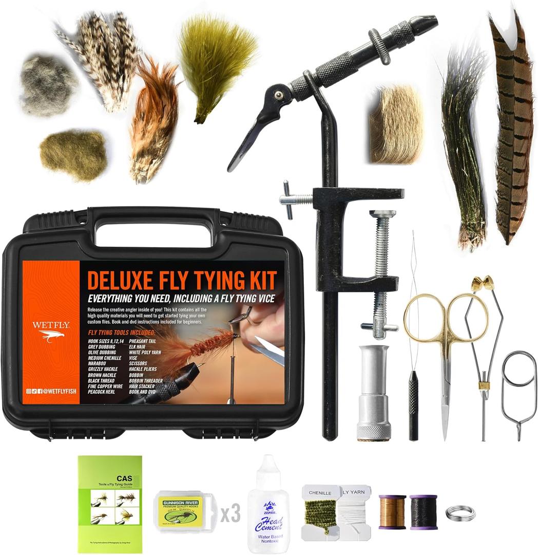 WETFLY Deluxe Fly Tying Vise & Tools Kit