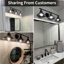 32" Upgrade Black Bathroom Light Fixture, 3-Light Vanity Lights for Bathroom Light Fixtures Rustic Matte Black Farmhouse Vanity Light, Industrial Modern Vanity lighting fixtures over Mirror Sconce
