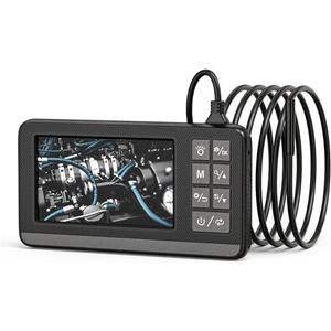 IP67 Waterproof Handheld Endoscope, 8Mm HD Industrial Borescope Dual Lens 1080P, 4.3" Screen with 8 Adjustable LED Lights, Automotive, Home, Wall, Pipe, Car,5m