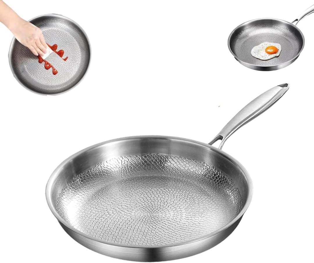Titanium Hammered Pan Pro, 2025 New Multifunctional Ultra-Durable Scratch-Resistant Non Stick, Even Heating For Cooking (11.81IN/No Lid)
