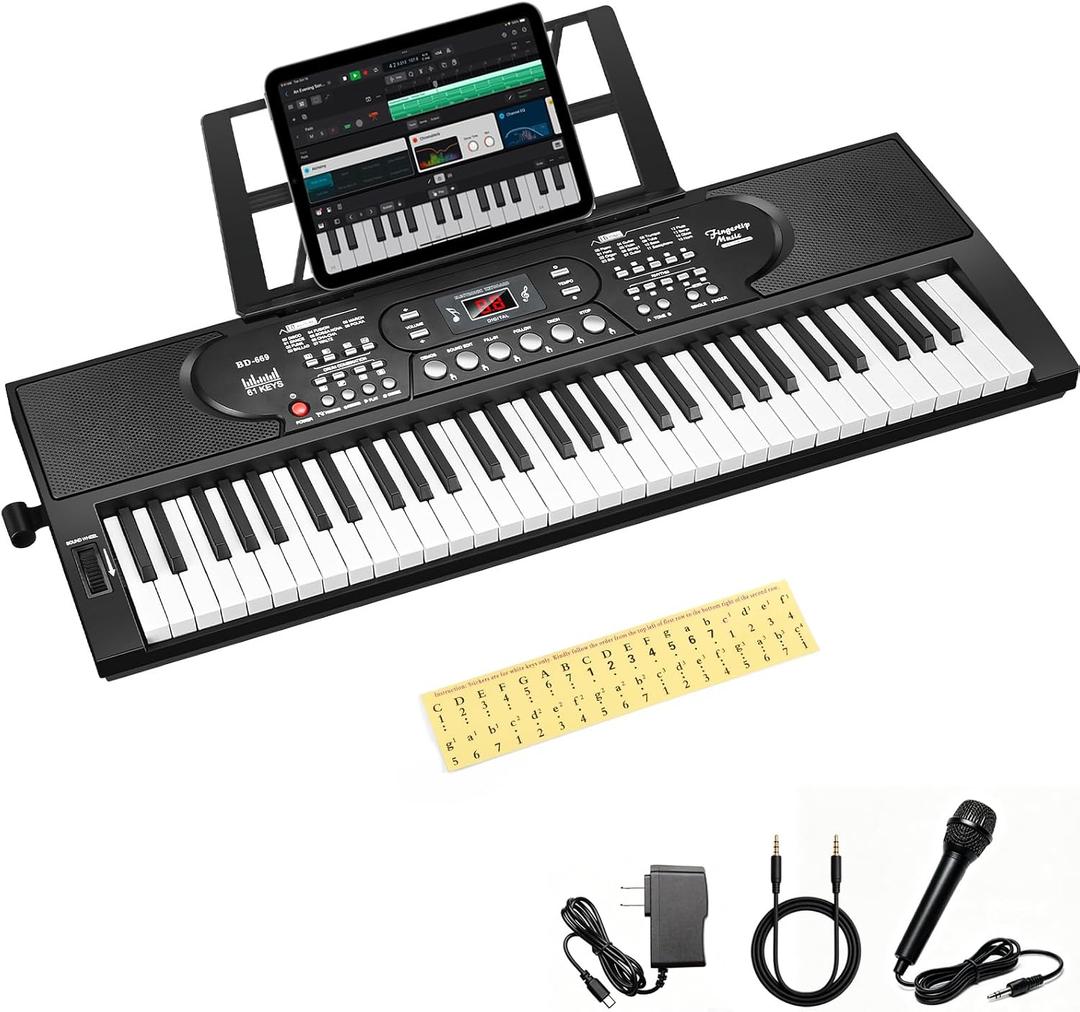 61 Key Keyboard Piano, Portable Electric Keyboard Piano for Beginners, 33 x 10.4 x 3 inches
