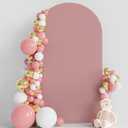Wokceer 7.2FT Wedding Arch Cover Spandex Fitted Wedding Arch Stand Covers Round Top Chiara Arch Backdrop Cover for Birthday Party Ceremony Banquet Decoration Light Dusty Rose (7.2 FT)