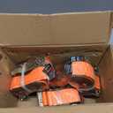 ORANGEE 4 Pack 15FT x 2IN E Track Ratchet Strap 4500lb Breaking Strength for Container, Cargo Vans, Trailer Load Hi Visible Neon Orange Color