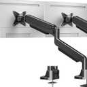 MOUNTUP Dual Monitor Mount fits 42 40 39 37 34 32 27 inch Ultrawide Screen, Holds 6.6-33lbs, Dual Monitor Arm Desk Mount, Heavy Duty Gas Spring Monitor Stand for 2 Monitors, with Clamp/Grommet Base