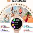 Hwagol Smart Watches for Women Android Phones iPhone Compatible(Bluetooth Call),1.39'' Round Fitness Tracker Heart Rate/Sleep Monitor,100+Sport Modes Pedometer
